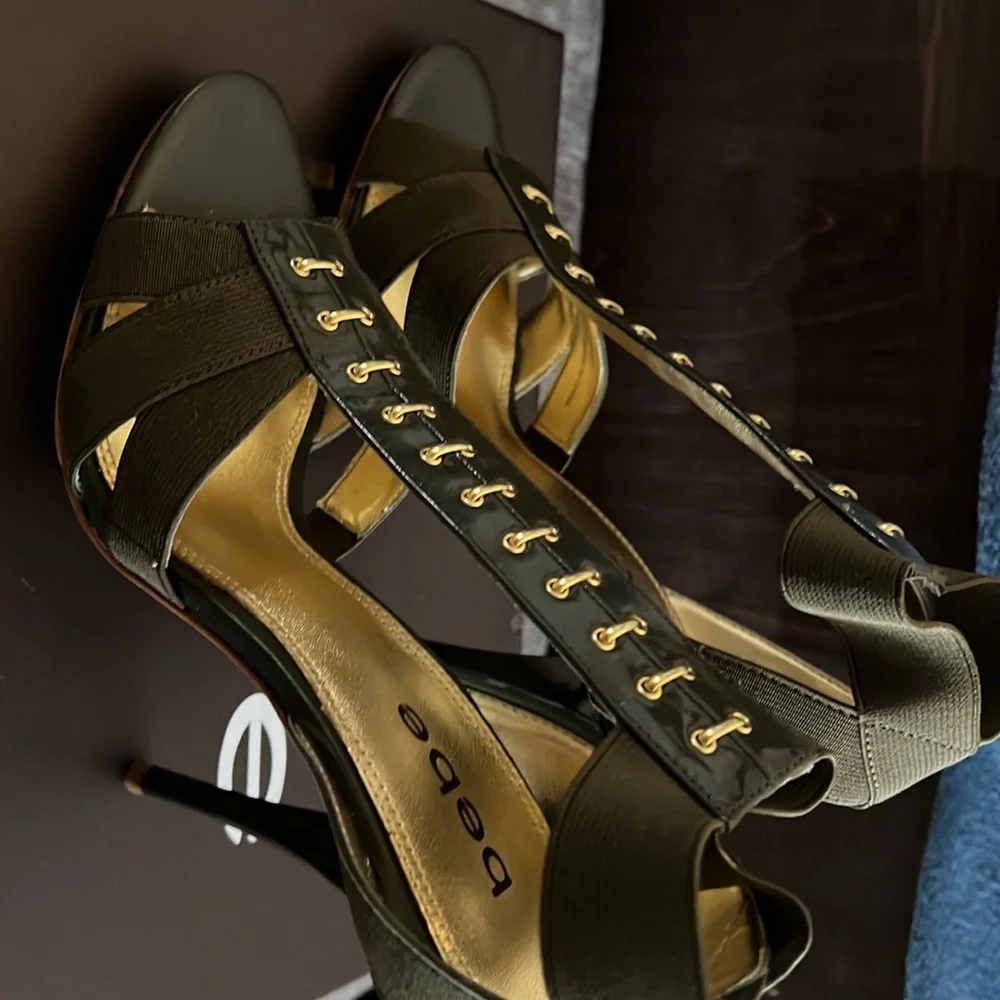 Bebe olive green platform sandal 6 new - Picture 4 of 5